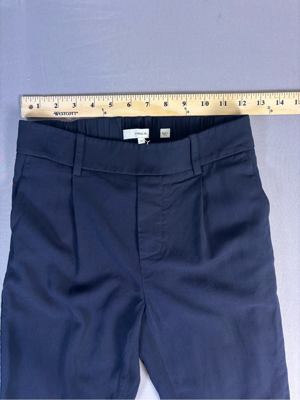 VINCE Classic Pull-on Trousers size XS in Navy NWOT - Picture 6 of 14